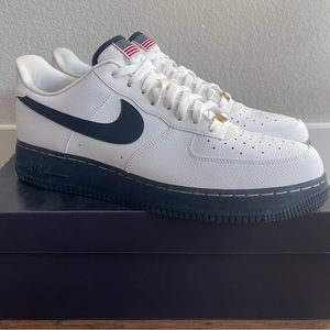 Nike Air Force 1 Low '07 LV8 USA Olympic 2019 Sneakers Size 13 CK5718-100 Rare